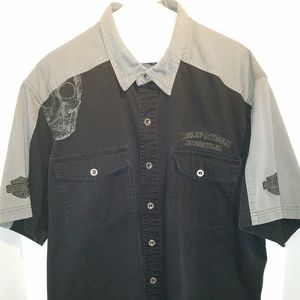 Harley Davidson XL Short Sleeve Collar Shirt